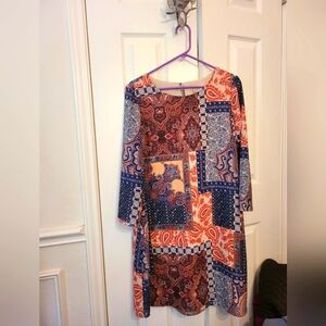 Cremieux multicolored long sleeve dress
